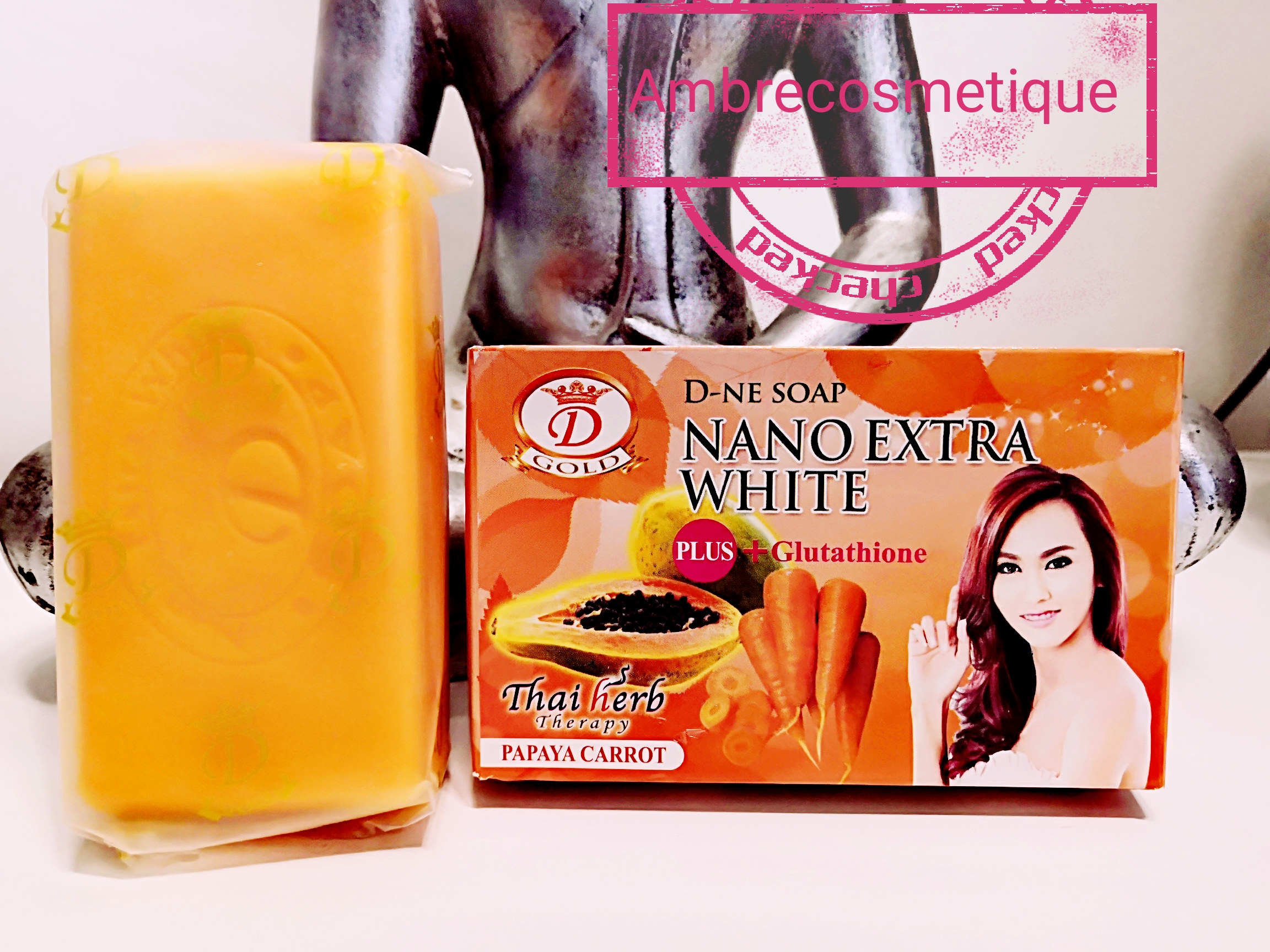 NANO EXTRA WHITE PLUS GLUTATHIONE SAVON PAPAYA & CAROTTE AMBRE COSMETIQUE