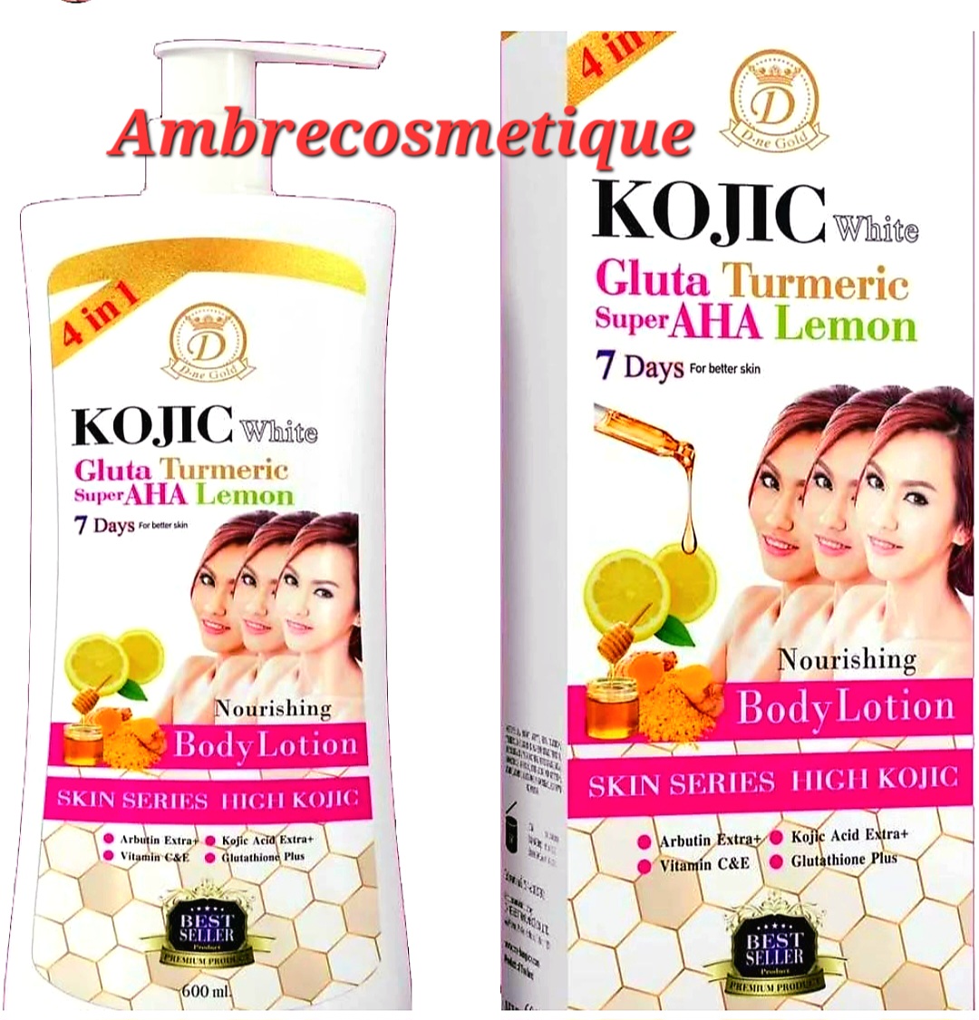Lait Corporel Et Visage Gluta + Kojic White - Éclaircissant Intense, 500ml, Formule Suisse - Neuf