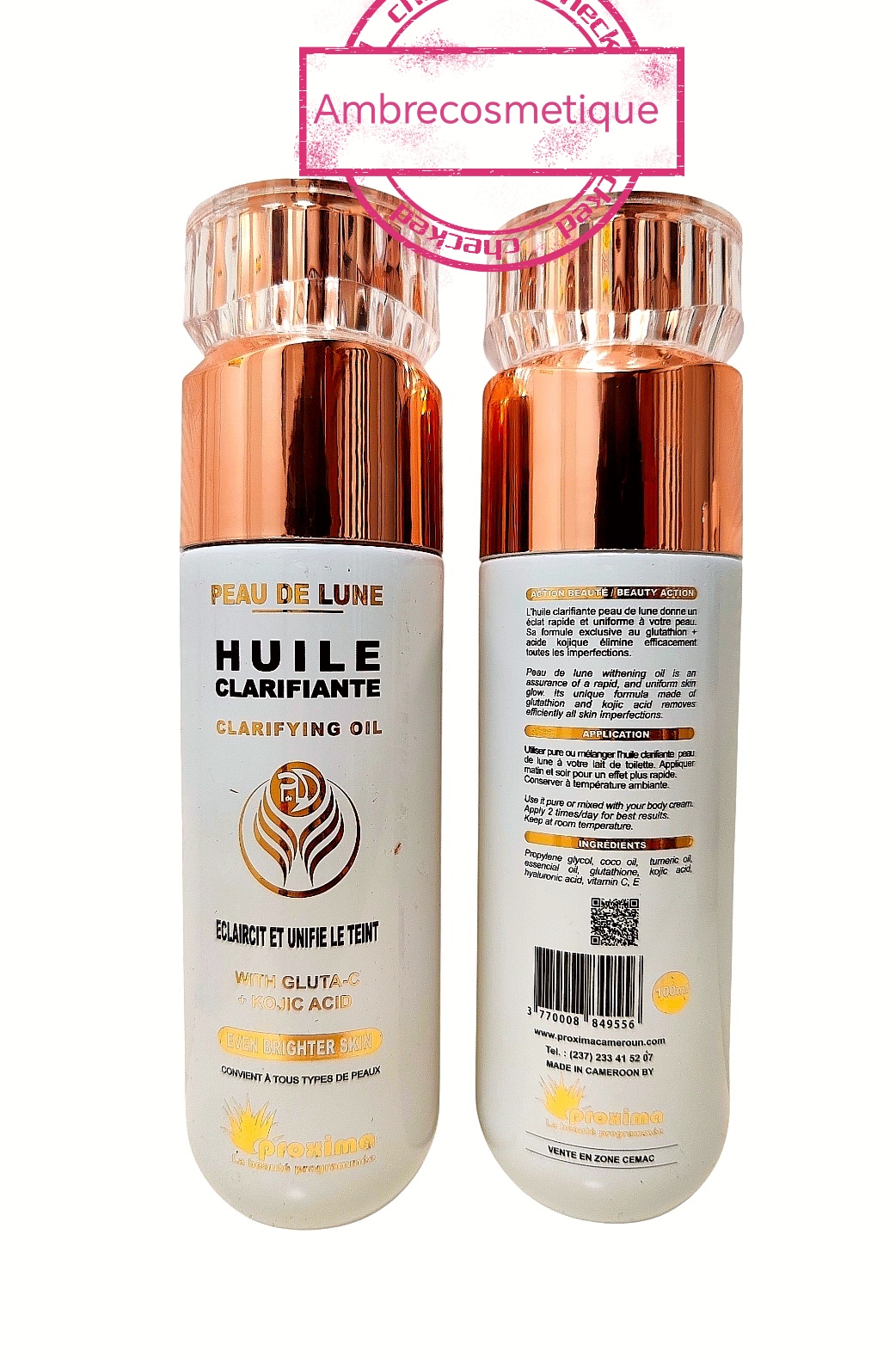 Huile Eclaircissante Kojic & Glutathion & Vitamine C Peau de Lune